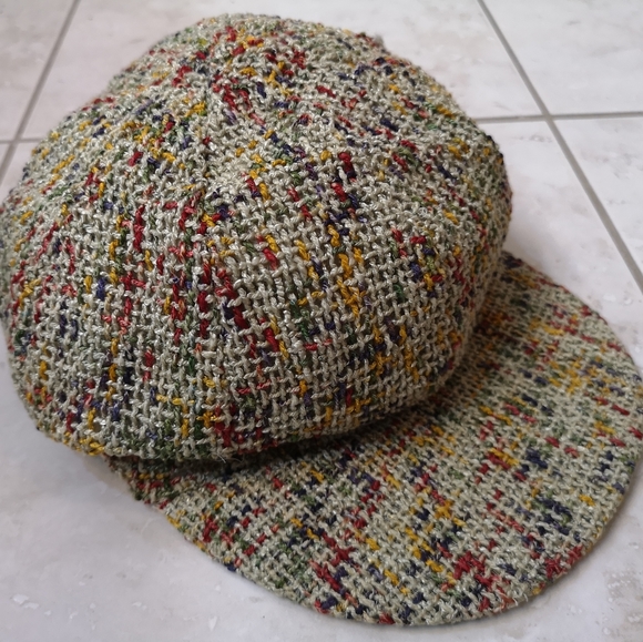 le chateau Other - 80s vintage Ecolux IVORY tweed gender neutral newsboy FLECKED fisherman's cap